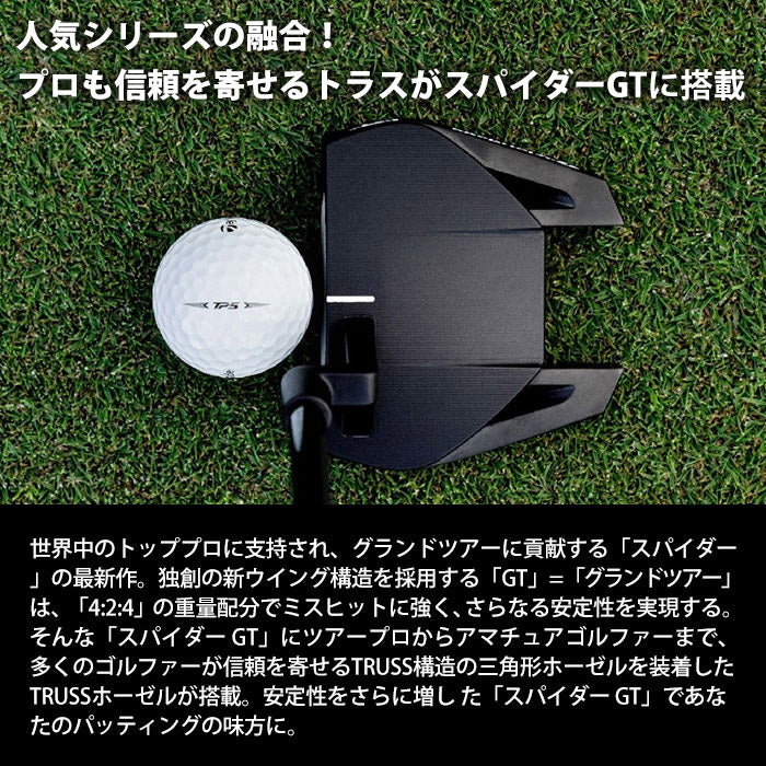 テーラーメイド スパイダー GT ブラック TM1 トラスヒール パター2022 日本仕様 TaylorMade Spider GT Black  TRUSS