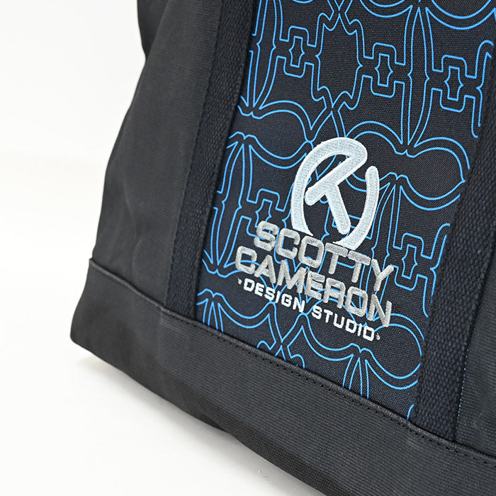 スコッティキャメロン 限定 キャンバス トートバッグ ドッグウォールペーパー サークルT ブラック Scotty Cameron TOTE BAG DOG WALL PAPER Black Circle T