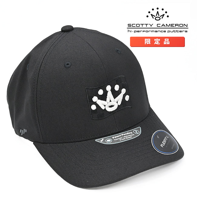 スコッティキャメロン チェッカード クラウン フレックスフィット ゴルフ キャップ ブラック SCOTTY CAMERON Checkerde Crown CAP Black 105386